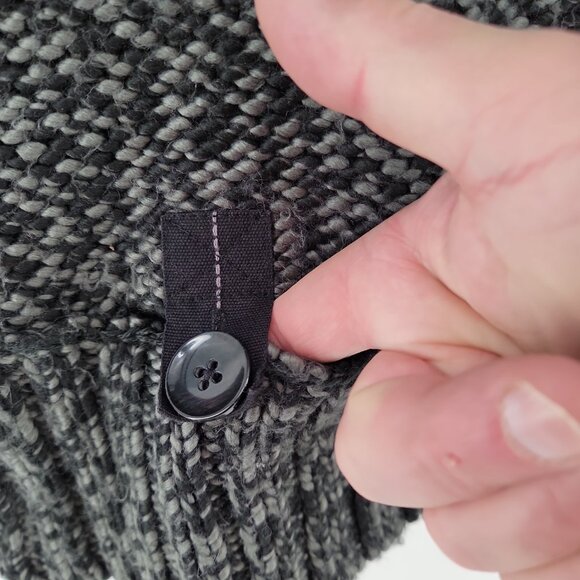 ✨ Lolé Wool-Blend Asymmetric Button Neck Sweater – Size M – Charcoal Knit ✨ - Picture 5 of 10